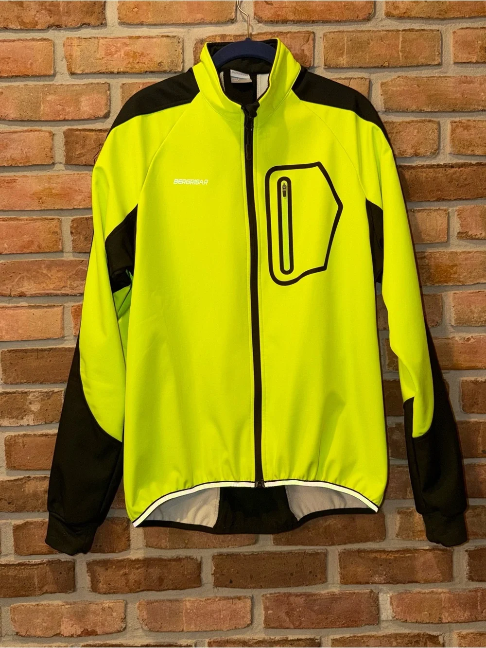 Bergrisar Cycling Jacket – Men’s XL – Yellow Reflective Performance Bike Jacket
